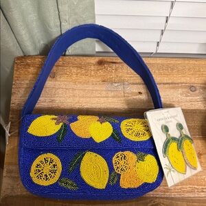 Beaded Blue and Yellow Women's Bag